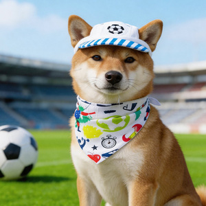 Ropa para <span class=keywords><strong>mascotas</strong></span> 2026: Sombreros para perros, baberos y pañuelos Super League para gatos - Estilo Instagram con estampado de poliéster para verano - Product Image 4