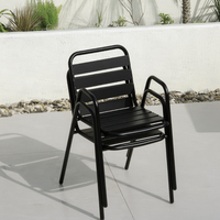 Chaise d'extérieur en aluminium de style nordique avec dossier moderne, durable et portable pour jardin, parc, cour, école, café, salons de thé