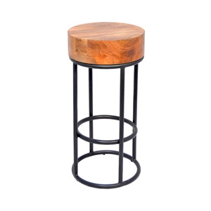 Black Metal & Wood Kitchen & Restaurant Bar <b>Stools</b> with Comfort Seat for Home Office & Hotel Use Commercial Furniture - Product Image 3