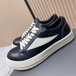 Zapatos casuales de alta calidad con parte superior de cuero, antideslizantes, de diseño simple, zapatos deportivos a juego para hombres y mujeres - Product Image 1