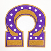 Écussons en tissu chenille pour sororités, écologiques, thermocollants, lettres grecques brodées, tailles, couleurs et formes personnalisables, vêtements OEM