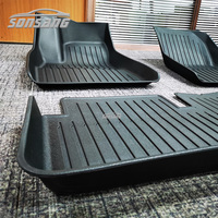 Pour tesla modèle 3 highland 2024 tapis de sol tous temps tapis de sol ensemble complet doublures intérieures de voiture tapis de voiture imperméables