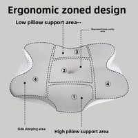 Oreiller en mousse à mémoire de forme en forme de papillon avec récupération lente et protection de la colonne cervicale, personnalisable, léger, pour le soutien du cou