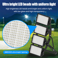 Projecteurs étanches IP66 1000W pour l'éclairage extérieur des stades et des chantiers de construction avec source lumineuse LED