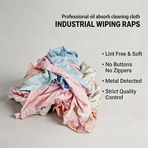 Paños <span class=keywords><strong>de</strong></span> Limpieza <span class=keywords><strong>de</strong></span> Algodón <span class=keywords><strong>de</strong></span> Colores Mezclados, Hechos con Camisetas Usadas, Empaquetados en Kilogramos, Reutilizables - Product Image 1