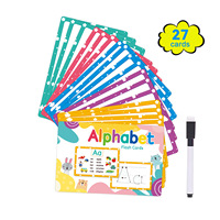Estilos Populares con Ejercicios Reutilizables y Borrables para el Aprendizaje de Palabras y Tarjetas de Escritura, Aptos para la Educación Infantil Temprana.