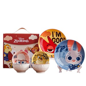 Juego de Platos de Cerámica de Judy y Nick de Zootopia, Vajilla de Dibujos Animados, Caja de Regalo para Decoración de Cocina y Hogar - Product Image 6
