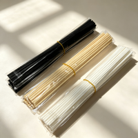 Bâtonnets de rechange pour diffuseur de parfum en fibre de polyester noir et blanc de 3 mm x 20 cm avec fibres durables pour la maison