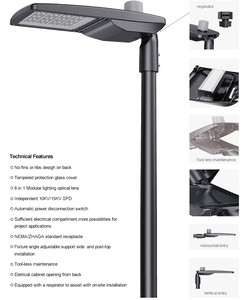 공장 직영 고품질 야외 LED 가로등 신형 60W 80W 100W 200W 알루미늄 합금 램프 본체 IP65 등급 - Product Image 3
