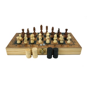 Wholesale 3 in 1 <strong>Wooden</strong> <strong>Chess</strong> <strong>Set</strong> with <strong>Wooden</strong> Folding <strong>Chess</strong> Board <strong>Chess</strong> Piece Kid Puzzle Board Game - Product Image 6