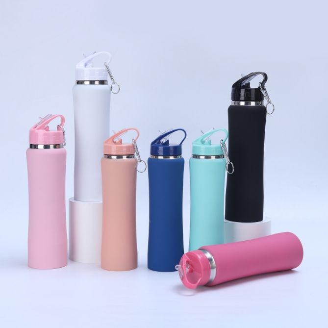 Stainless Steel Vacuum Flask with Lid Straw 6-12H Insulation