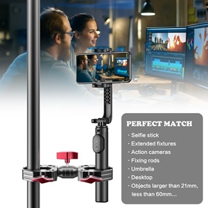 Support de pince magique à double tête sphérique pour vélo et moto, supports de <span class=keywords><strong>guidon</strong></span> pour ordinateur portable, lampe de poche <span class=keywords><strong>Go</strong></span> <span class=keywords><strong>Pro</strong></span>, appareil photo, support de téléphone Flash - Product Image 6