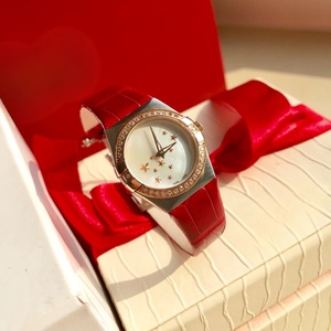 Reloj de Lujo de Alta Gama con Movimiento de Cuarzo, Espejo de Zafiro, Correa de Cuero de Cocodrilo, Marcadores de Hora en Forma de Estrella, Caja Dorada, Resistente al Agua, para Omegaes - Product Image 4