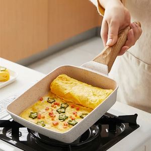 Poêle carrée antiadhésive épaissie pour cuisine, idéale pour omelettes, rouleaux d'œufs, steaks, petit-déjeuner, petite poêle à frire, ustensile de cuisson - Product Image 1
