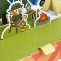 Boîte cadeau pop-up Leabon sur le thème du camping, boîte surprise camouflage pour calendrier de l'avent, vente en gros d'usine