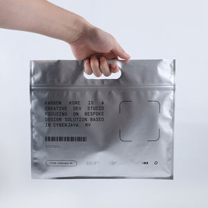 Tas kemasan kaus cetak kustom 4 warna kantung plastik kaus bahu wanita dengan pegangan - Product Image 2