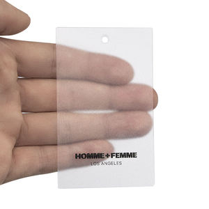 Tùy chỉnh rõ ràng PVC hangtag quần áo may mặc thẻ Swing tag Frosted nhựa trong suốt Frosted PVC hangtags - Product Image 4