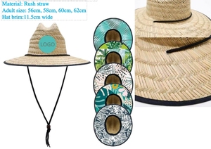 Custom Patch Print Logo Sun Outdoor Beach Fishing Straw Fabric Sombrero <b>Hat</b> <b>for</b> Men Promotion Gift - Product Image 4