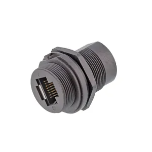 CAZN – <span class=keywords><strong>connecteur</strong></span> <span class=keywords><strong>Ethernet</strong></span> RJ45 à <span class=keywords><strong>Double</strong></span> tête femelle à montage arrière, prise PCB étanche - Product Image 1