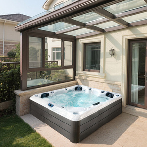 Luxe 75pcs Massage Jets Whirlpool Spa Tub 5 Personnes Outdoor Spa Moderne Jacuzzier Hot Tub Spa avec Balboa <span class=keywords><strong>Water</strong></span> Control System - Product Image 1