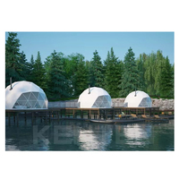 Maison extérieure insonorisée en forme de dôme écologique igloo tente géodésique 8 diamètre avec salle de bain et cuisine hiver pour le glamping de luxe