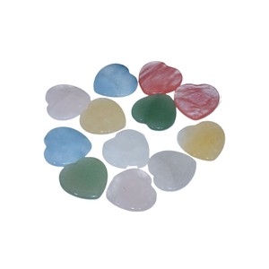 Cuore in <span class=keywords><strong>Giada</strong></span> Naturale da 30mm, Sottile, Lucido, in Quarzo Rosa, con Lettera Incisa, Ornamento Gioiello Fai-da-te a Forma di Cuore da Tasca - Product Image 5