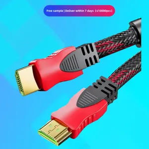 Горячая Распродажа 1080p 2k 4k 60 Гц 120 Гц HDR 1,4 3D 3 фута высокоскоростной 1,5 м Плетеный hdmi-кабель красный и черный Hdtv Hdmi-шнур Поддержка Ethernet