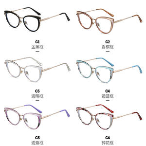 Monture de lunettes œil-de-chat 87316 en TR90 et métal, protection anti-lumière bleue et anti-radiation, monture optique pour femme - Product Image 4