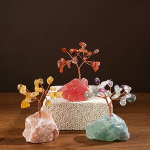 <span class=keywords><strong>Arbre</strong></span> de Vie en Cristal Multicolore Fait Main Bingxin, Décoration Feng Shui Portable en Fil de Cuivre, Idéal pour Salon et Bureau Moderne - Product Image 1