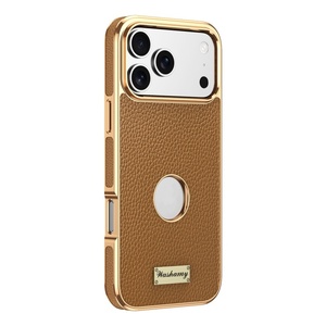 เคสโทรศัพท์หนัง PU ชุบเคลือบแม่เหล็กสำหรับ iPhone 17 14 15 16 Pro Max 17 Air รองรับการชาร์จไร้สาย ป้องกันการกระแทก ขายส่ง - Product Image 1