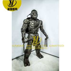 Decoración de jardín al aire libre Simple Metal <span class=keywords><strong>Corten</strong></span> acero fuente de agua escultura estatua de acero inoxidable robot Spiderman estatua tamaño real - Product Image 3