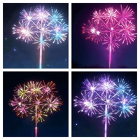 Lumière LED RGB d'extérieur en forme de pissenlit, effet feu d'artifice, télécommande, acier inoxydable, IP65, décoration de jardin pour festivals et Noël