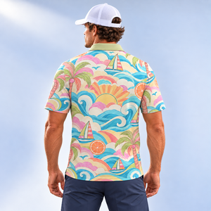 เสื้อโปโลวินเทจผู้ชายลายการ์ตูนป๊อปอาร์ต UPF50+ ระบายอากาศได้ดี สัมผัสนุ่ม ใส่เล่นกอล์ฟ เทนนิส หรือใส่ลำลอง - Product Image 2