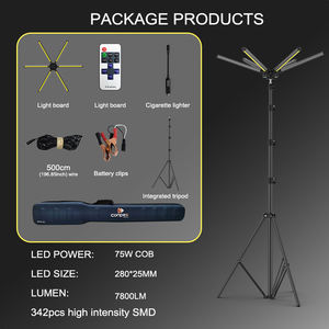 Lampada da Campeggio Solare LED 2025 Super Luminosa 75W con Asta Telescopica 3.2M, Luce da Campeggio 78000LM IP67 con Treppiede - Product Image 2