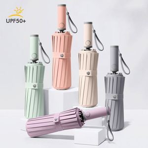 Parapluie de voyage portable OEM personnalisable 16K, pliable en 3 sections, coupe-vent, ouverture entièrement automatique, style américain - Product Image 3