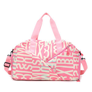 Haute qualité <span class=keywords><strong>rose</strong></span> Gym voyage Sport imperméable week-end polochon sec humide sac fourre-tout avec compartiment à chaussures Oxford sac de voyage pour les femmes - Product Image 1