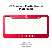 BOLONG PRODUIT PHARE Cadre de plaque d'immatriculation standard US en ABS, 12x6 pouces, vierge, en plastique, support de numéro de voiture, logo personnalisé, approvisionnement en gros