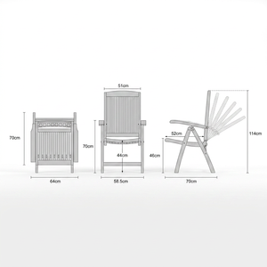 Chaise pliante de jardin moderne et durable avec structure en teck pour une utilisation en extérieur dans la cour, fabriquée en Indonésie - Product Image 2