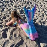 Maillot de bain pour filles personnalisé Queues de sirène pour bébés filles Ensemble de maillots de bain Queue de costume pour filles Bikini aux fruits Natation Princesse Sirène