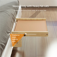 Accessoires pour animaux de compagnie : Hamac pour chat sans fil d'intérieur avec cadre en bois et métal, perchoir de fenêtre sans perçage et étagère-lit douce pour chat