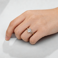 Bague à trois pierres en diamant de laboratoire IGI OEM, 2 carats, VVS1, couleur D, or 14 carats, cadeau d'anniversaire, vente en gros