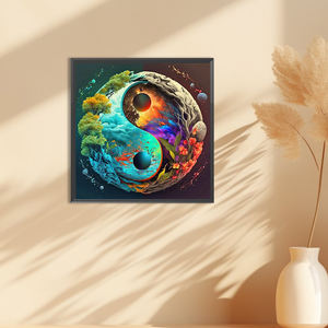 1PC DIY 40*40cm Peinture Diamant Écologique Motif Terre Perles Rondes Complètes Kit Créatif de Peinture Diamant pour Décoration Murale - Product Image 4