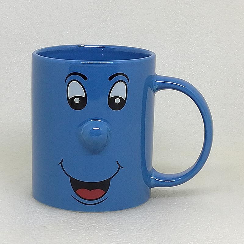crceative cartoon 330ml lächelndes gesicht emoj nase geprägte keramik becher