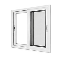 Ventanas Corredizas de PVC con Diseño Norteamericano de Última Generación, Ventanas Corredizas de Vidrio de Plástico UPVC, Tamaño Personalizado al por Mayor