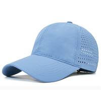 Casquette de course unisexe en nylon imperméable de haute qualité, 6 panneaux, avec trous découpés au laser, pour le sport et le golf, personnalisable