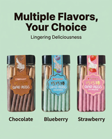 Biscuits en bâtonnets enrobés de chocolat saveur fruitée, emballage en pot PET, friandises croustillantes populaires pour enfants, vente en gros d'usine
