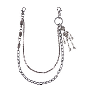 Cadena de cintura yueli Skeleton de doble capa, estilo punk hip hop, cadena corporal de moda, cadena informal para pantalones de plata tibetana - Product Image 5