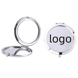 Women Small Round Travel Cosmetic Silver <b>Magnifying</b> Compact for Purse Mini <b>Makeup</b> <b>Mirror</b> - Product Image 1