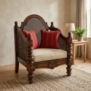 Indonesian-Made Boat Shaped Solid Wood Carved Leisure Luxury <b>Sofa</b> Sitting Elegant Antique Chair for Bedroom Apartment Hotel Bar - Product Image 3