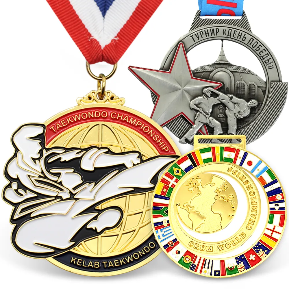 Gymnastics Kung Fu Kick Boxing Japanese Judo Kubok Cheap MMA Taekwondo Metal Karate Custom Sport Medal